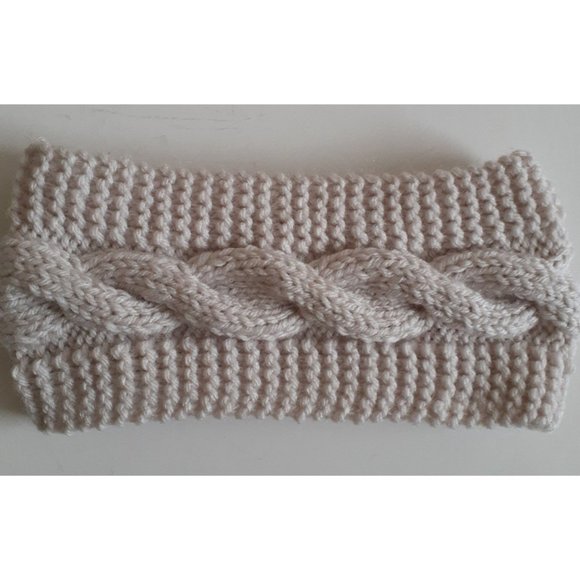 Light Gray/pearl Knitted  Headband - Picture 2 of 8